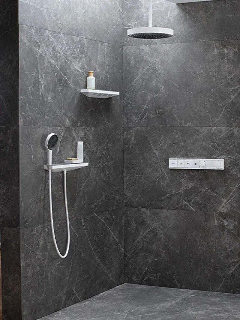 Colonne douche thermostatique murale vs encastrée Hansgrohe Grohe – Facq Belgique"