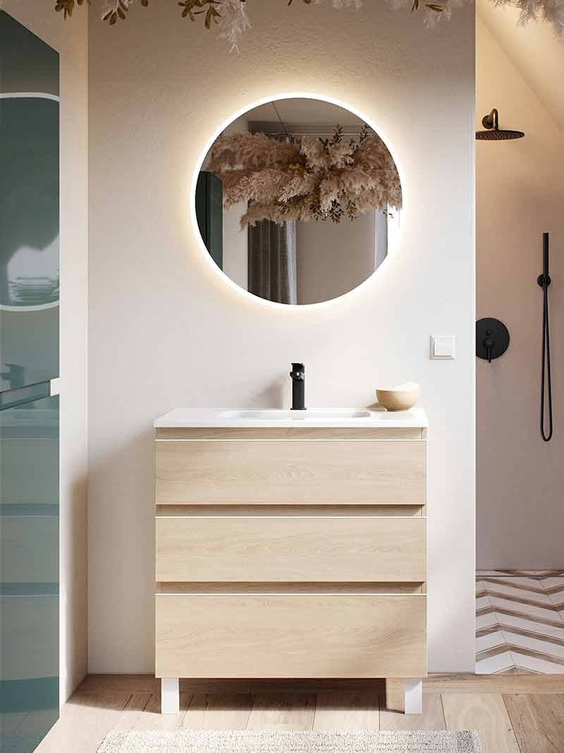 Douche à l’italienne moderne avec robinetterie noir mat. 
