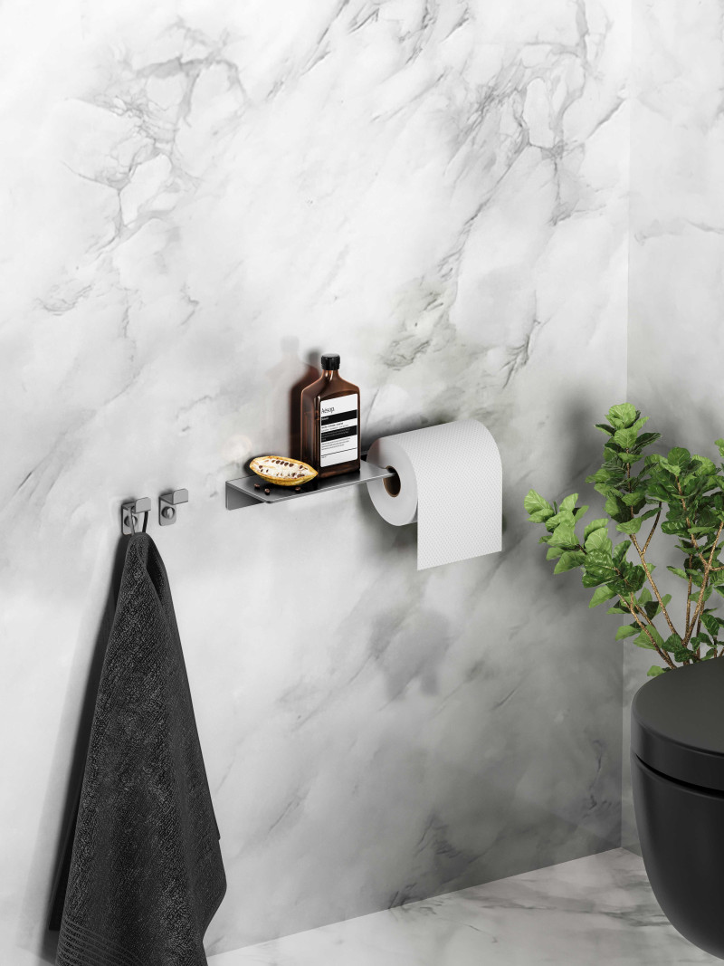 Fold-toilet-paper-holder-with-shelf-and-single-hooks-A-(stainless-steel)