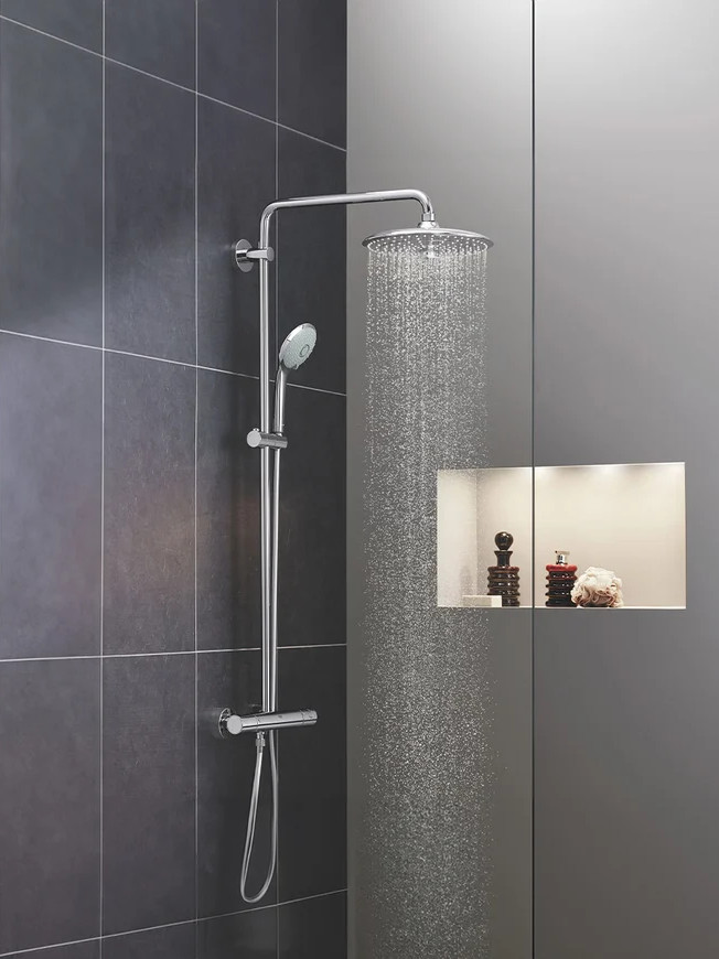 Pommeau douche effet pluie jet massant économique Hansgrohe Grohe – Facq Belgique"