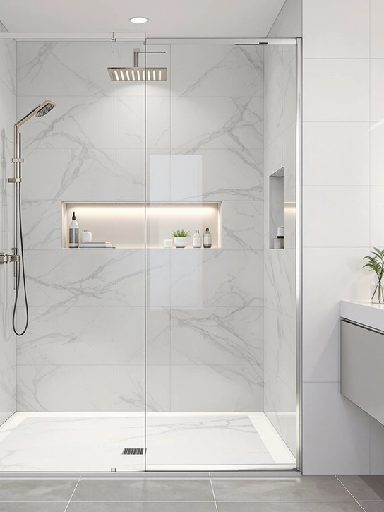 Inloopdouche in een kleine badkamer