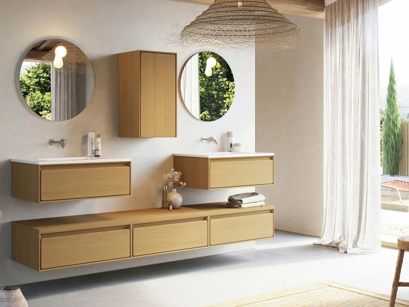 Biofilische badkamer natuur België – stijl Facq 2026